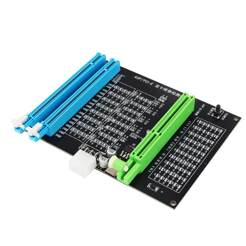 AGP PCI-E Graphics Card Detector CPU Test Seat with Light False Load Computer Main board Repair Tool