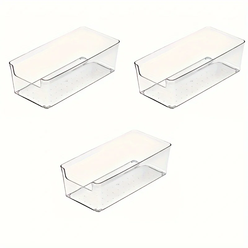 1 Set Transparent Plastic Storage Drawer Box Sturdy Organizer Case For Tableware Stationery Cosmetics Snacks Masks Bathroom Vani