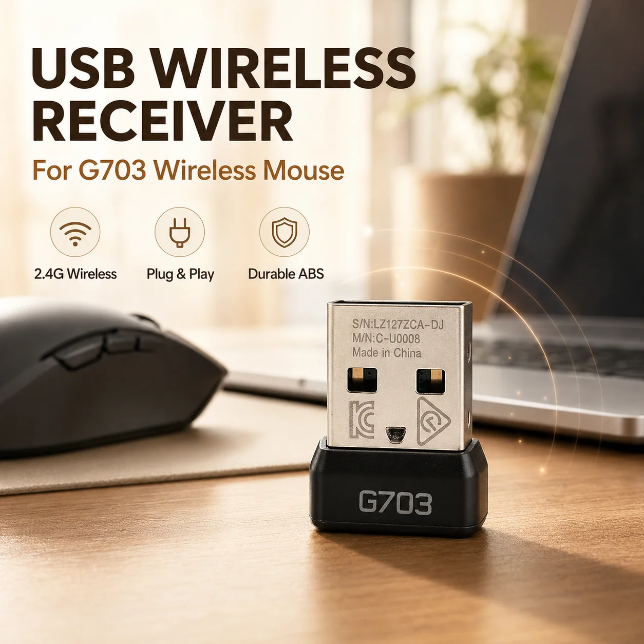 USB Mouse Receiver for Logitech G703 for LIGHTSPEED Wireless Mouse Wireless 2.4G Technology Portable Mouse Adapter Mouse Adapter