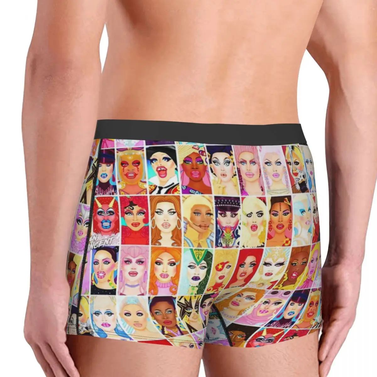 Arrasto rainha royalty underwear breathbale calcinha masculina impressão shorts boxer briefs