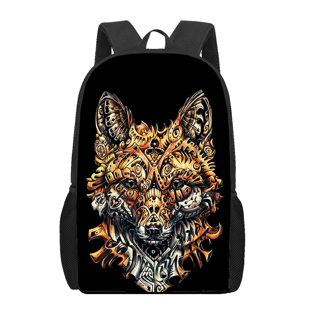 fox animal 3D Printed Book Bag Men 16 Inch Backpack For Teen Boys Kindergarten Bagpack Children Mochila