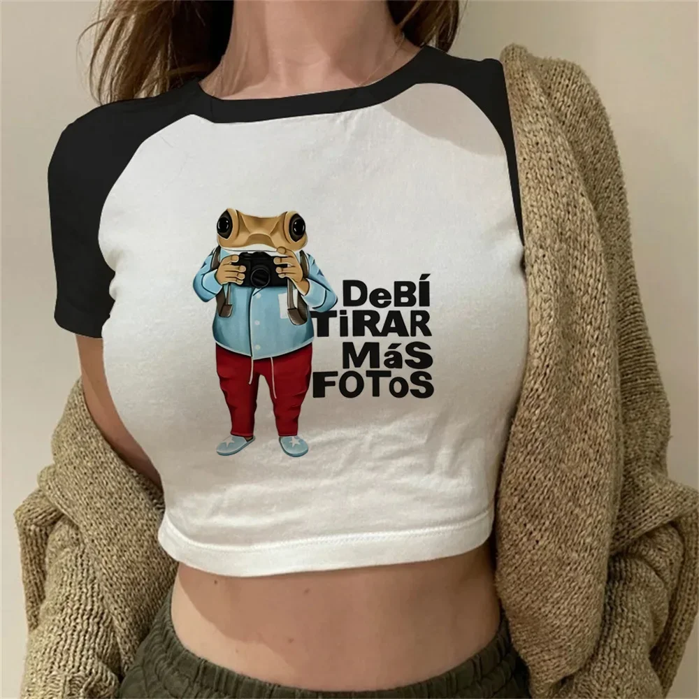 T-shirts courts imprimés Bad Bunny Dtmf pour femmes, mode décontractée d'été, style vintage Y2K, col rond, manches courtes