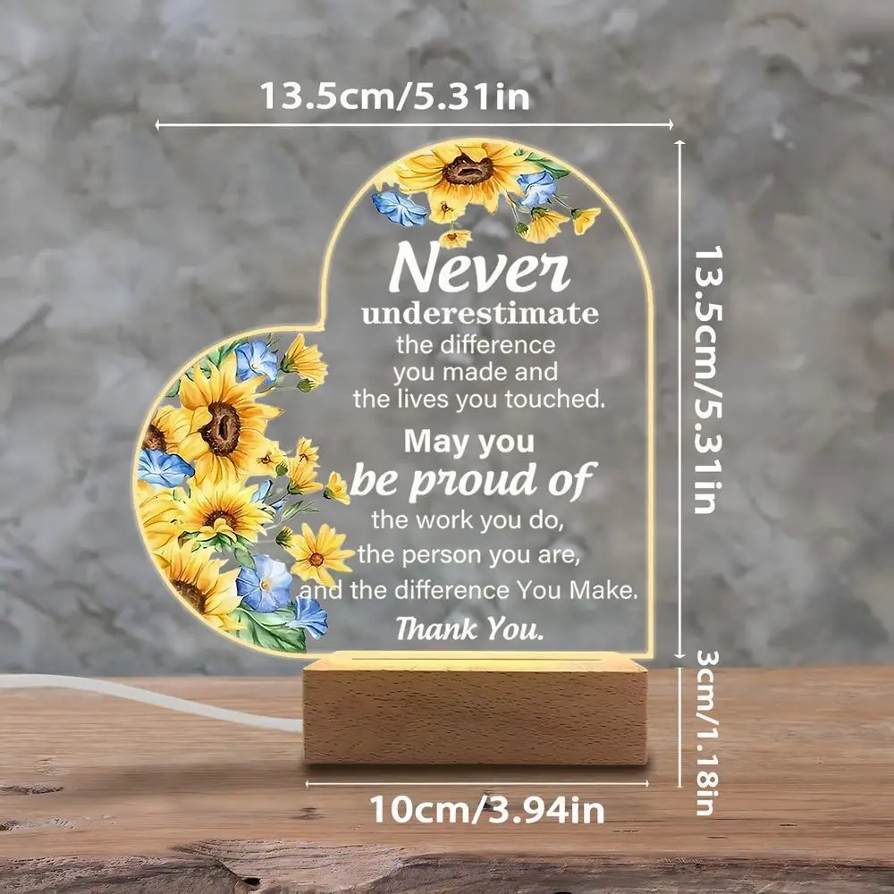 1 قطعة ملحقات التصوير الفوتوغرافي المضيئة من الأكريليك ، قاعدة USB ، هدية زميل الإناث ، تماثيل وداع ملهمة