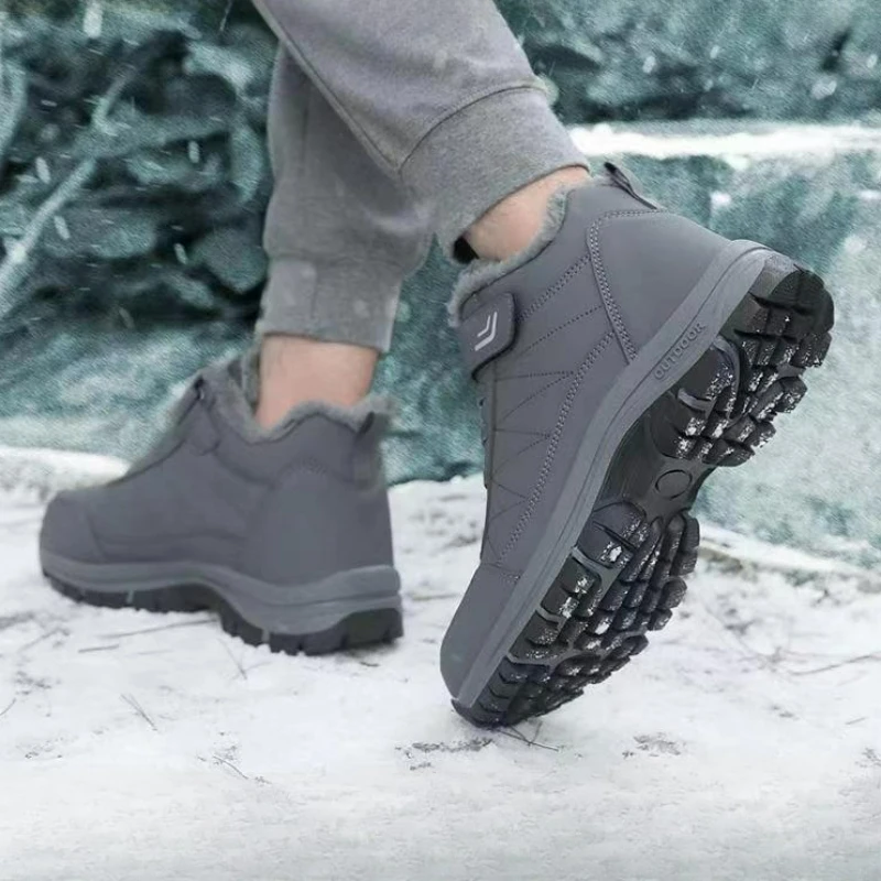 Mens Shoes Fashion Comfortable Hiking Boots New Warm Snow Boots Winter Shoes for Men New Plush Casual Cotton Shoes Bottes Femmes