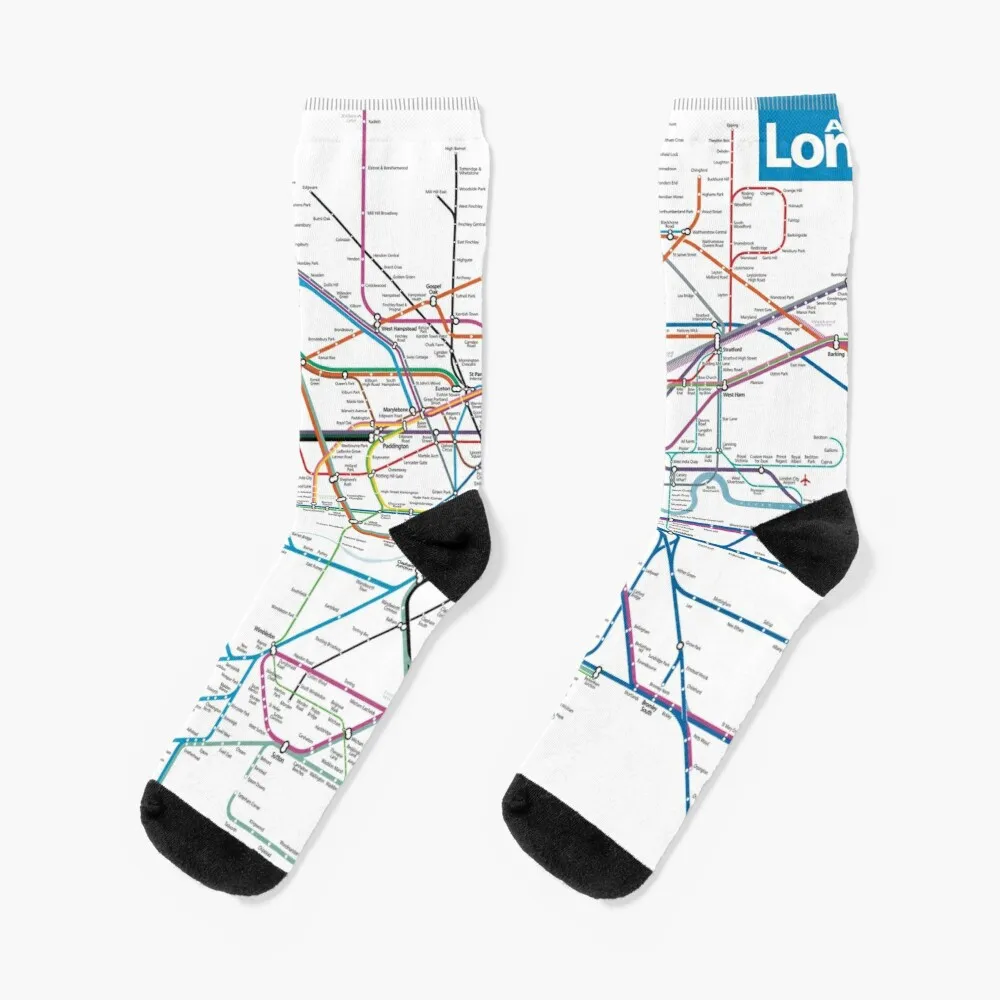 

London AllRail mapSocks Funny Socks For Men Heated Socks