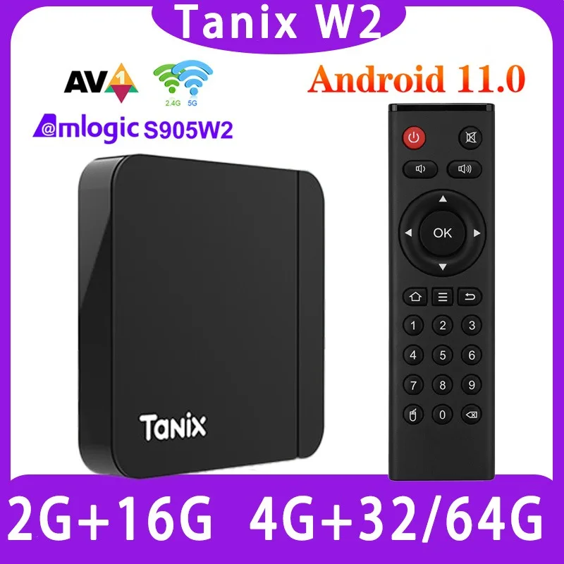 

Tanix W2 Smart TV Box Android 11 Amlogic S905W2 4GB 64GB Support AV1 Dual Wifi Media Player TVBOX Set Top Box 32GB 2GB 16GB