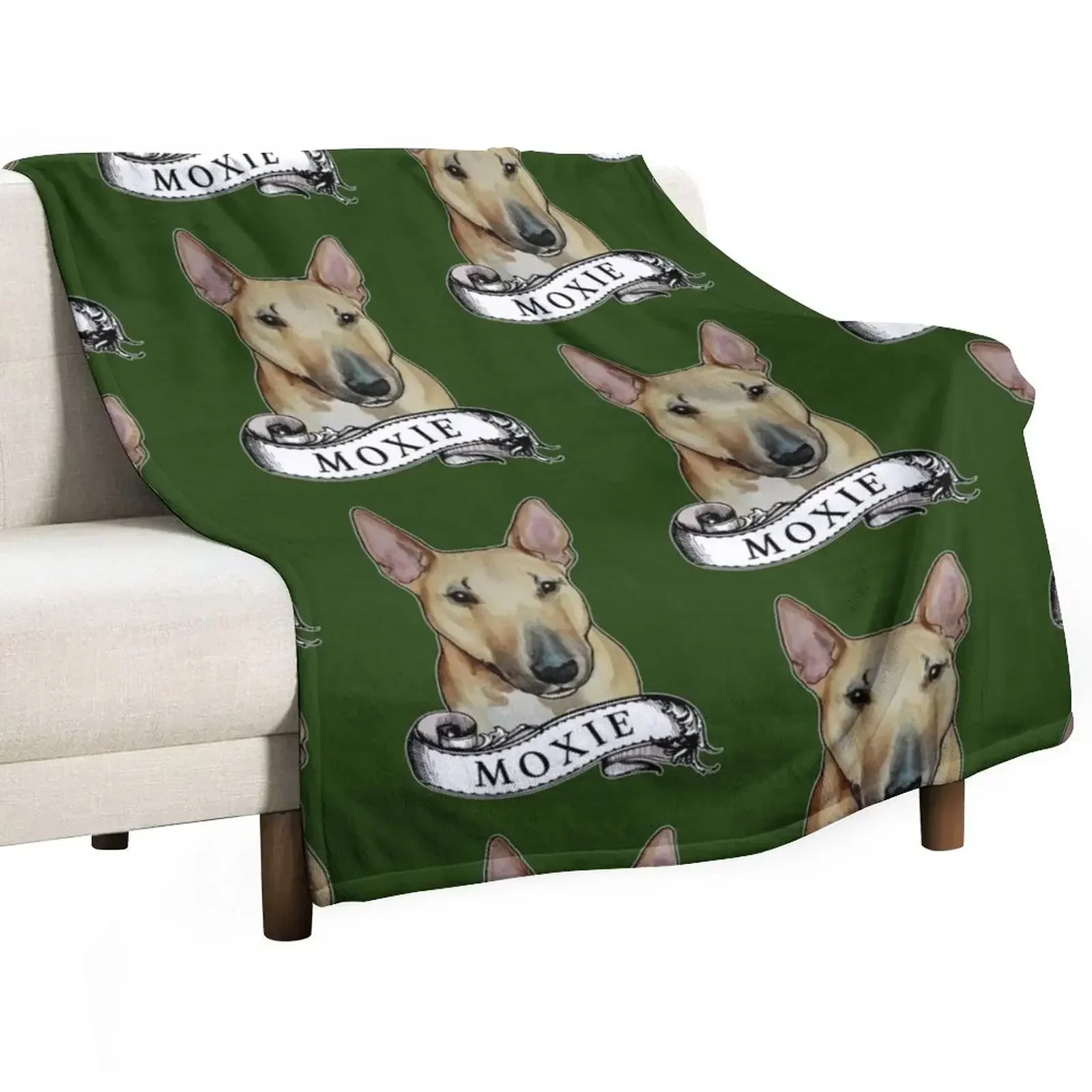 Moxie Bull Terrier Throw Blanket Soft Plush Plaid Large manga valentine gift ideas Blankets