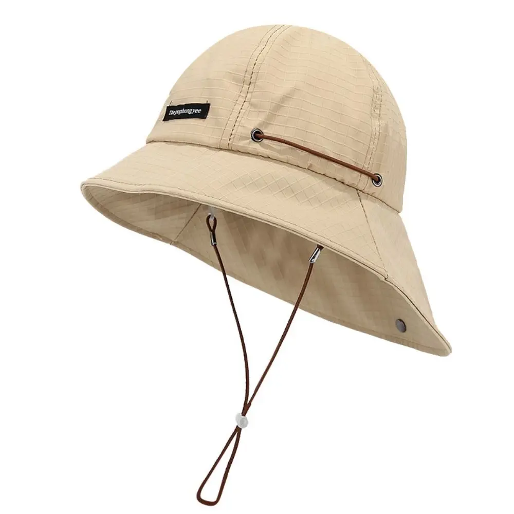 بسيطة بلون الرباط صياد قبعة التجفيف السريع مع غطاء الرقبة واسعة حافة قبعة الشمس حماية الشمس المشي لمسافات طويلة قبعة التخييم