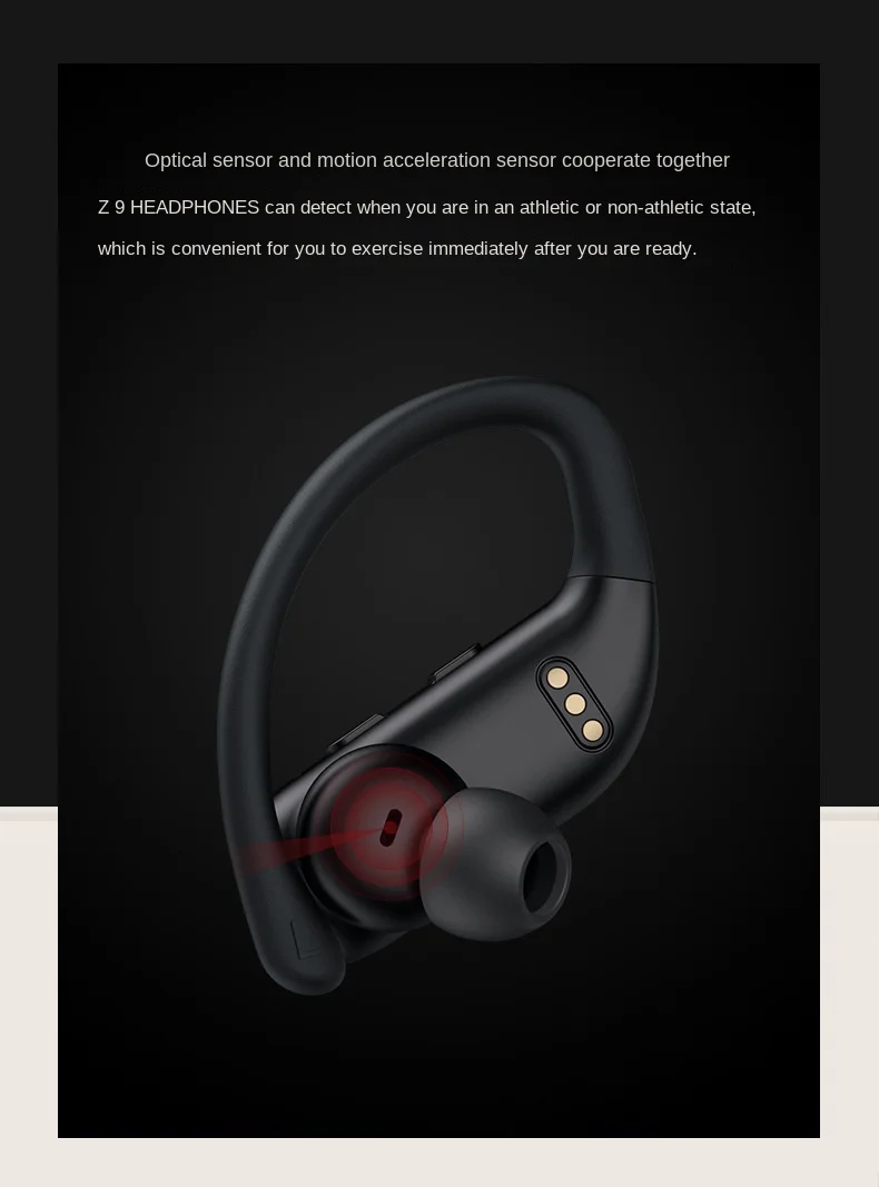 XIAOMI Original Z9 True Wireless Earbuds Earhook Bluetooth Touch Control Headphone HD Call LED Display Sport Earphone With Mic