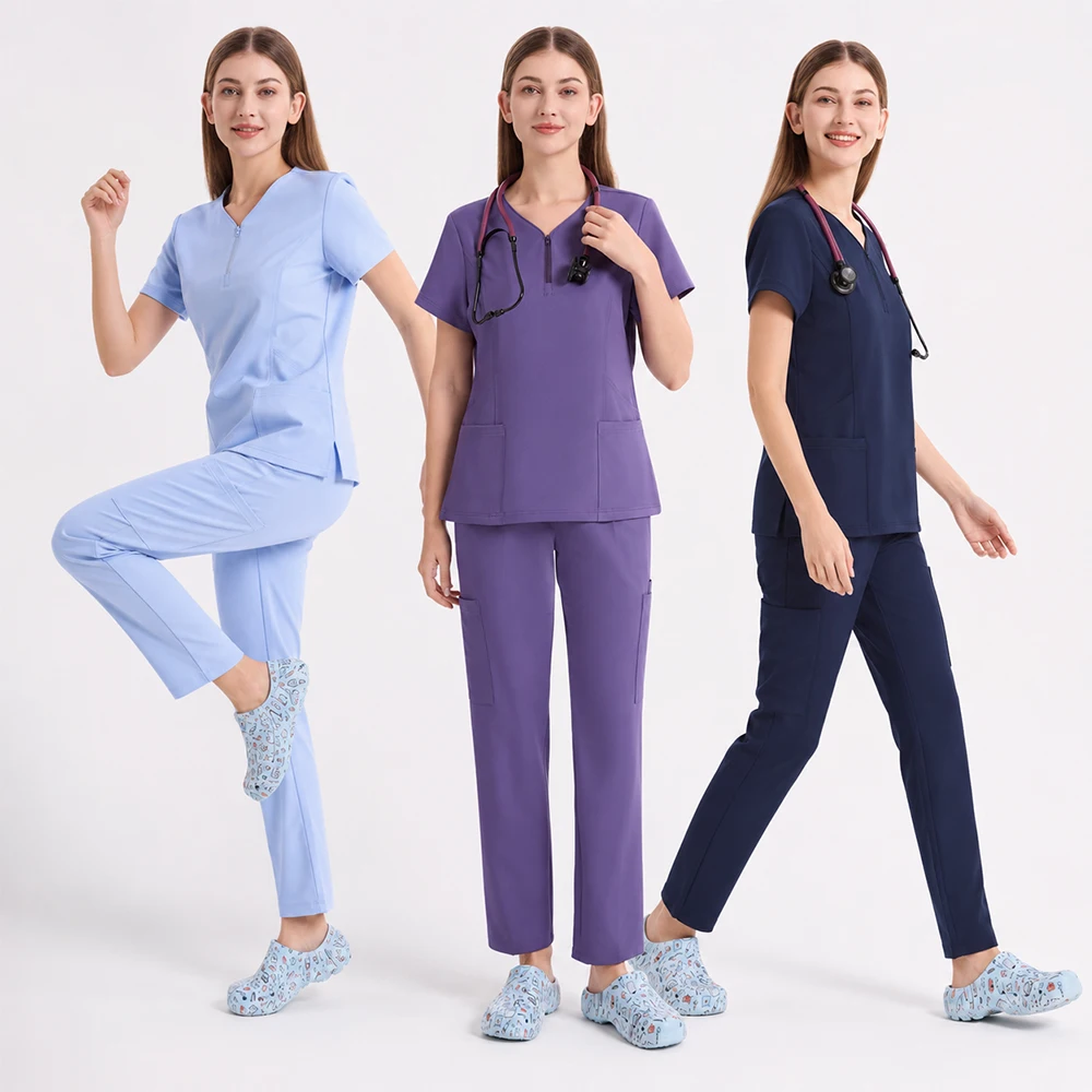 95-polyester-5-elastane-medical-uniforms-clothes-women-quick-dry-nursing-suits-clinic-lab-scrub-uniform-sets-s36
