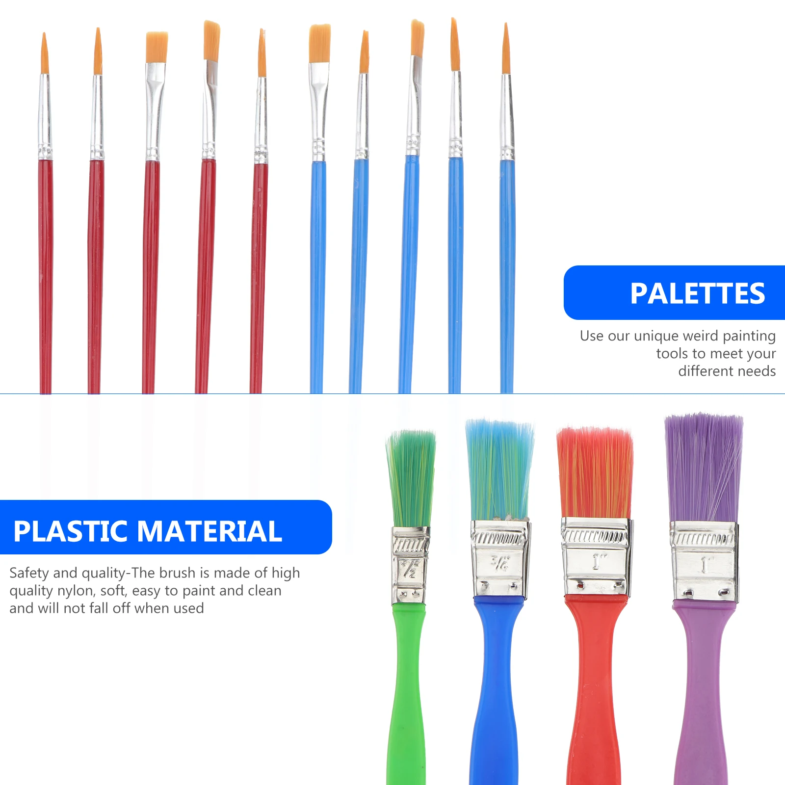 

1 set Paint Brush Set Various Sizes Art Painting Tool for Acrylic Oil Watercolor Premium Plastic EVA Nylon Wood Handle Sponge