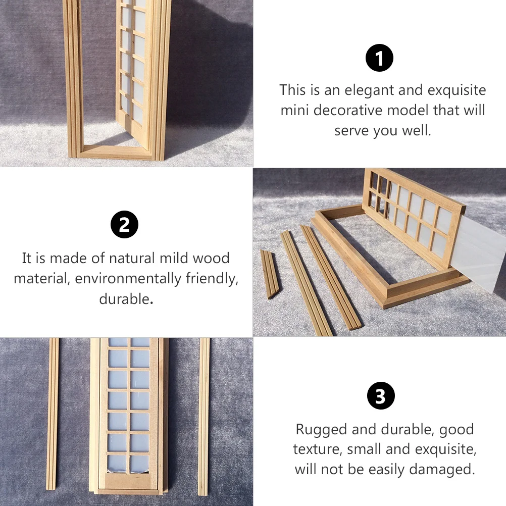 ประตูไม้จิ๋วแบบตาข่าย 1 ชิ้น งานแฮนด์เมด สำหรับตกแต่งบ้านตุ๊กตา ออกแบบภายใน งาน DIY ฉากจำลอง ประตูบ้านจิ๋ว อุปกรณ์ตกแต่ง