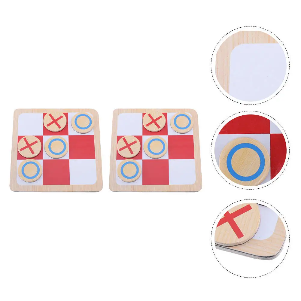 

2Sets Four in A Row Game Wooden -Toe Board Children Logic Learning Educational Chess Portable Travel Family Play