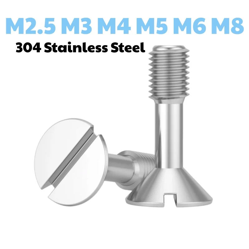 304 Stainless Steel M2.5 M3 M4 M5 M6 M8 Slotted Flat Countersunk Captive Panel Screws Half Thread Anti-loosening Bolts