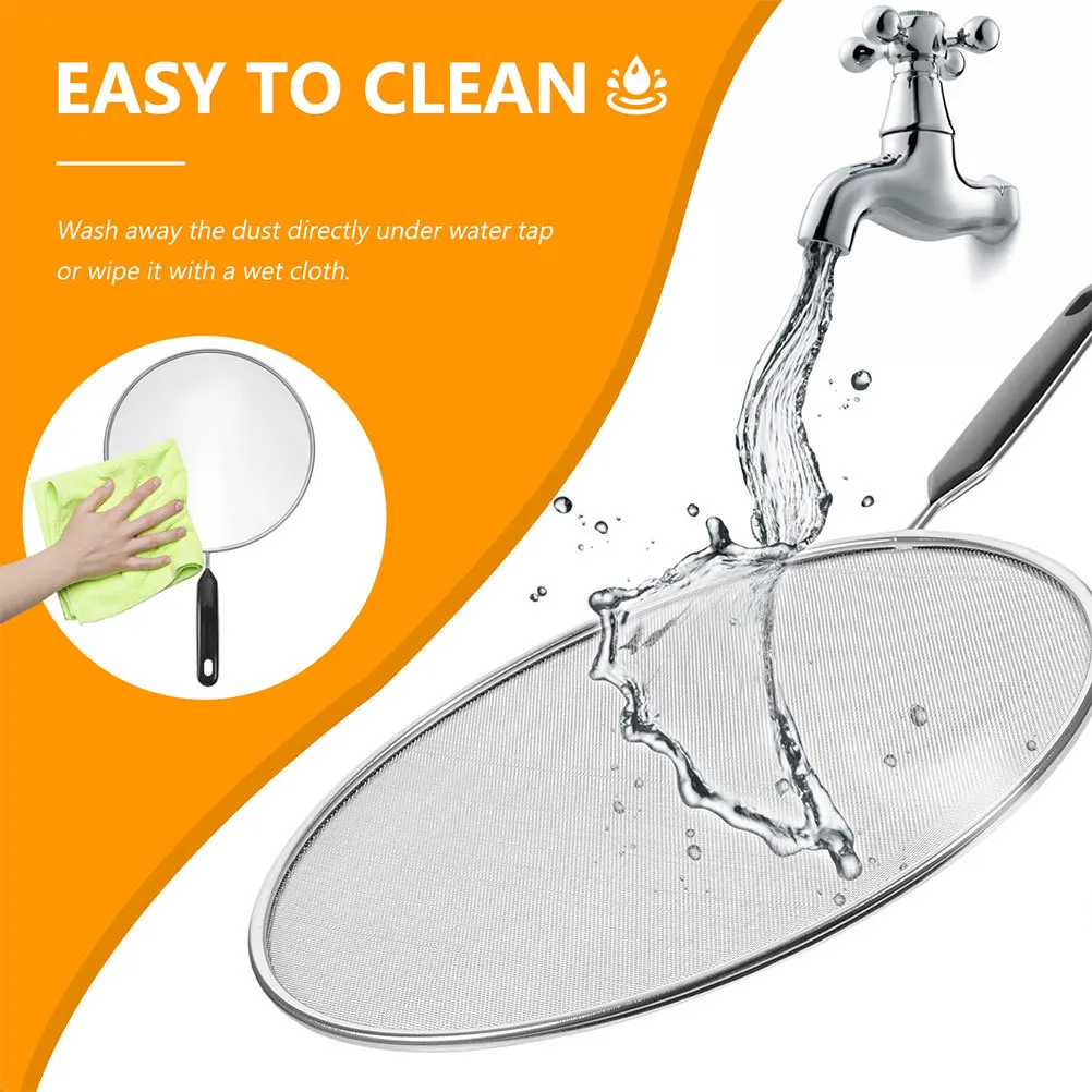 

Round Pot Splatter Screen Oil Splatter Guard Anti Oil Splashing Cover Rust Proof Fine Mesh Lid Cooking Pot Cover Reusable Heat