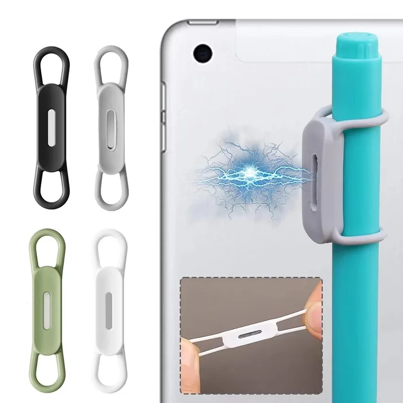 

2/6 шт. магнитный держатель для карандашей, красочный эластичный держатель для ручек, винтажный портативный регулируемый держатель для ручек, зажимы для сенсорной ручки для планшета