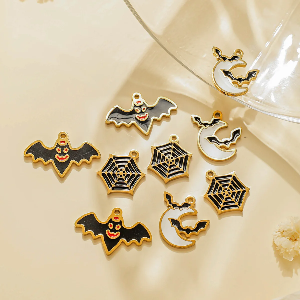 

5 шт., подвески ручной работы из нержавеющей стали на Хэллоуин, ожерелье с капающим маслом, серьги, браслет, подвеска, разъемы, изготовление ювелирных изделий своими руками