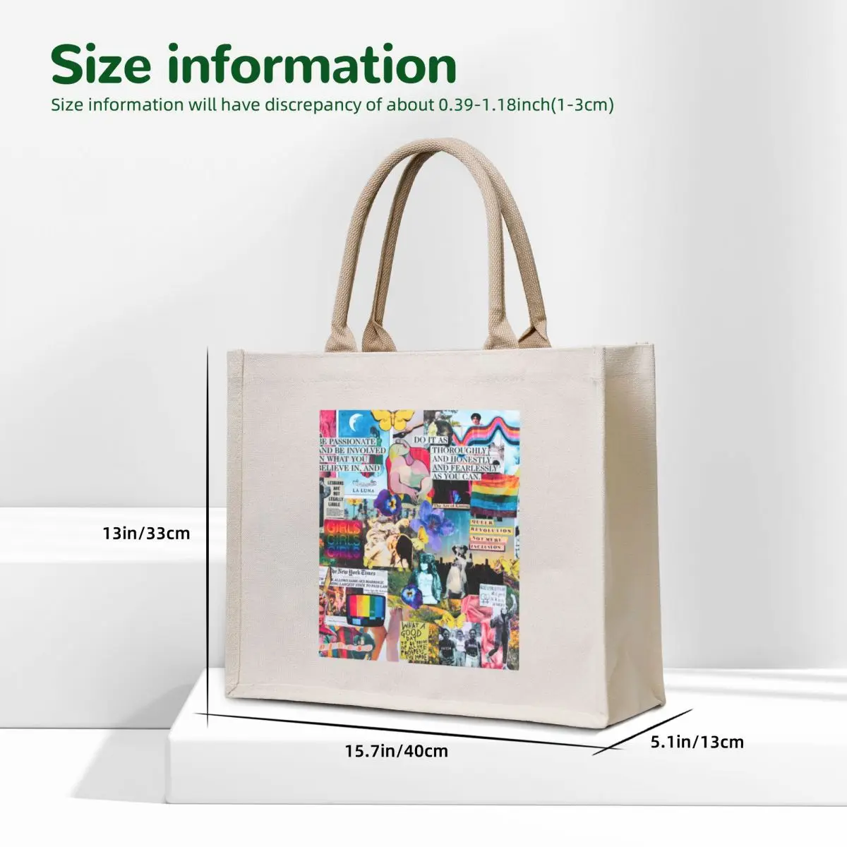 sapphic pride print Tote Bag custom fabric bag shopping bags foldable Big bag women
