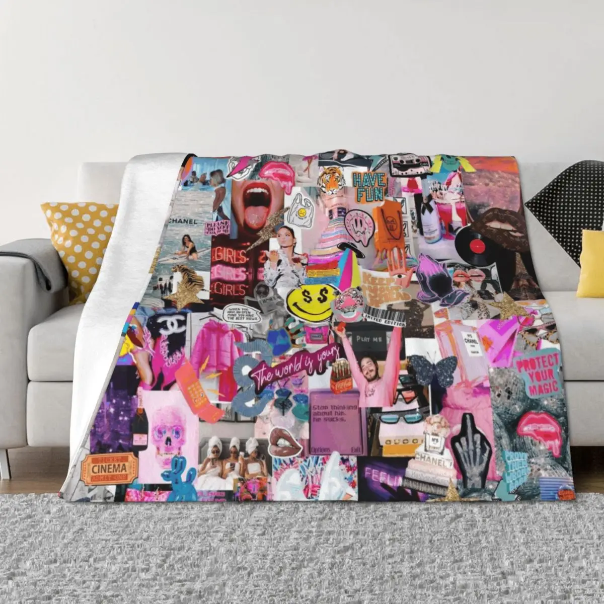 

The world is yours Throw Blanket halloween Vintage Plush Blankets