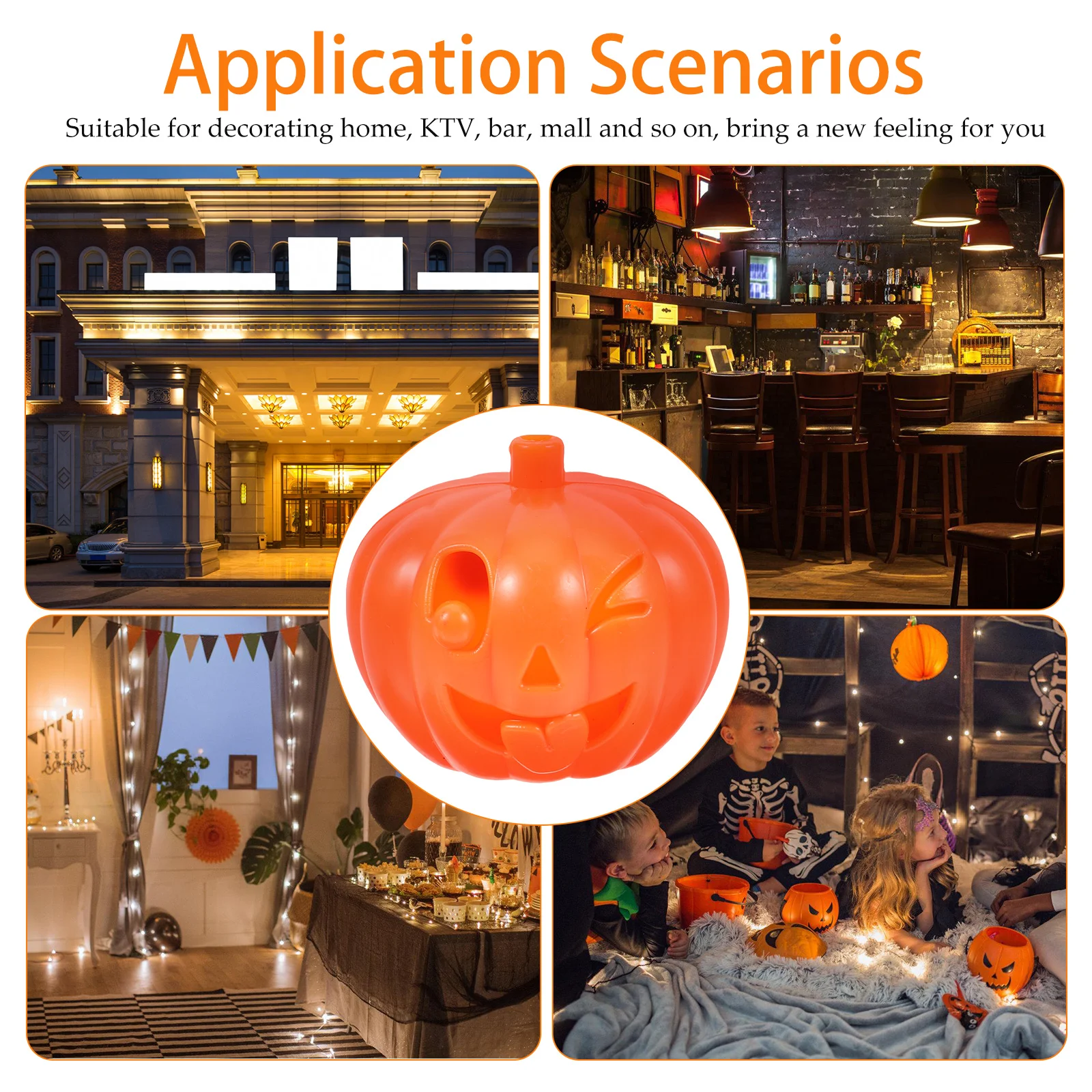 

20 Pcs Jack-o'-lantern Shell Accessories Decoration Halloween Accessory Scene Lamp Light Plastic Pumpkin