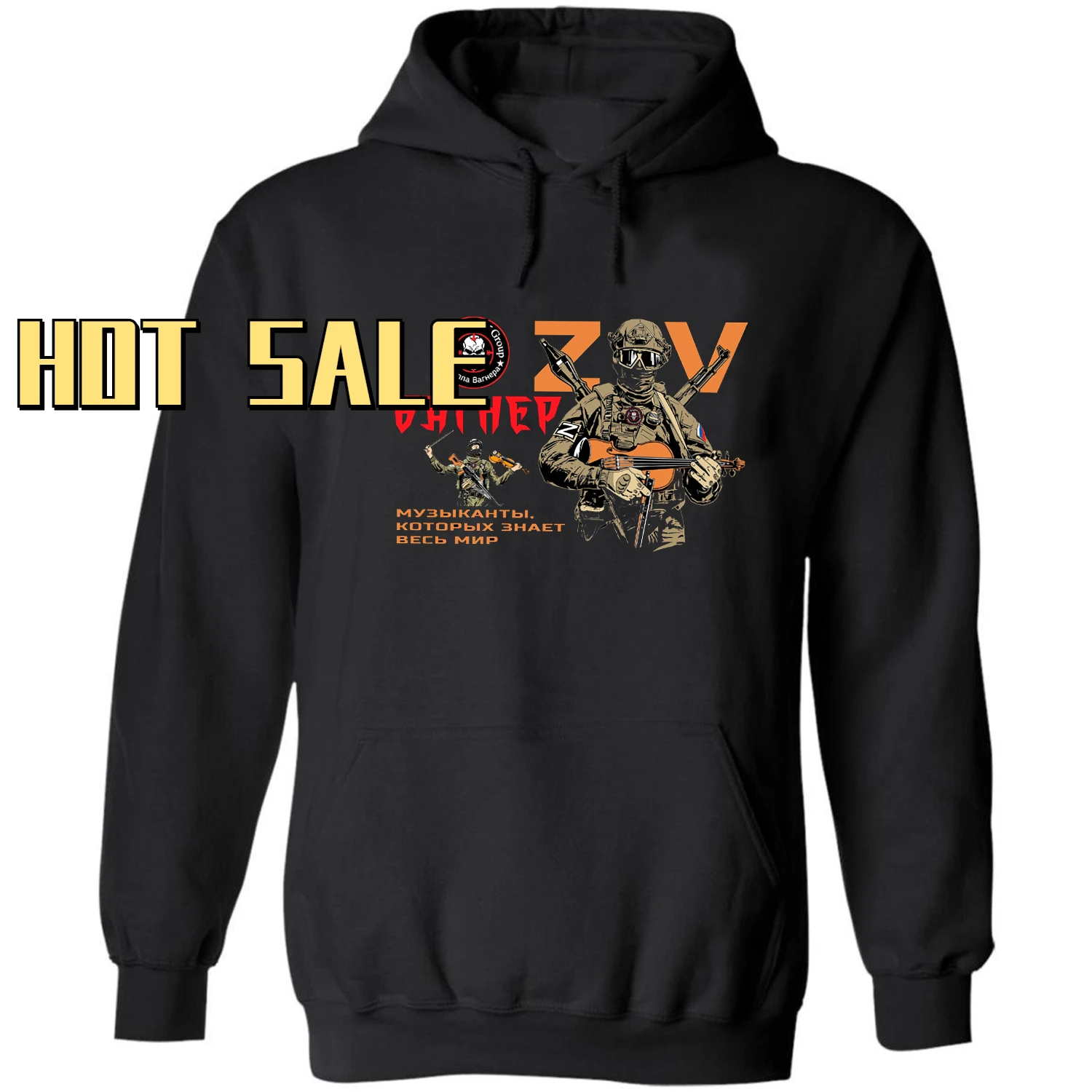 Russian ZV Military Operation Musician Warrior Pullover Hoodie New 100% Cotton Comfortable Casual Mens Sweatshirts Streetwear