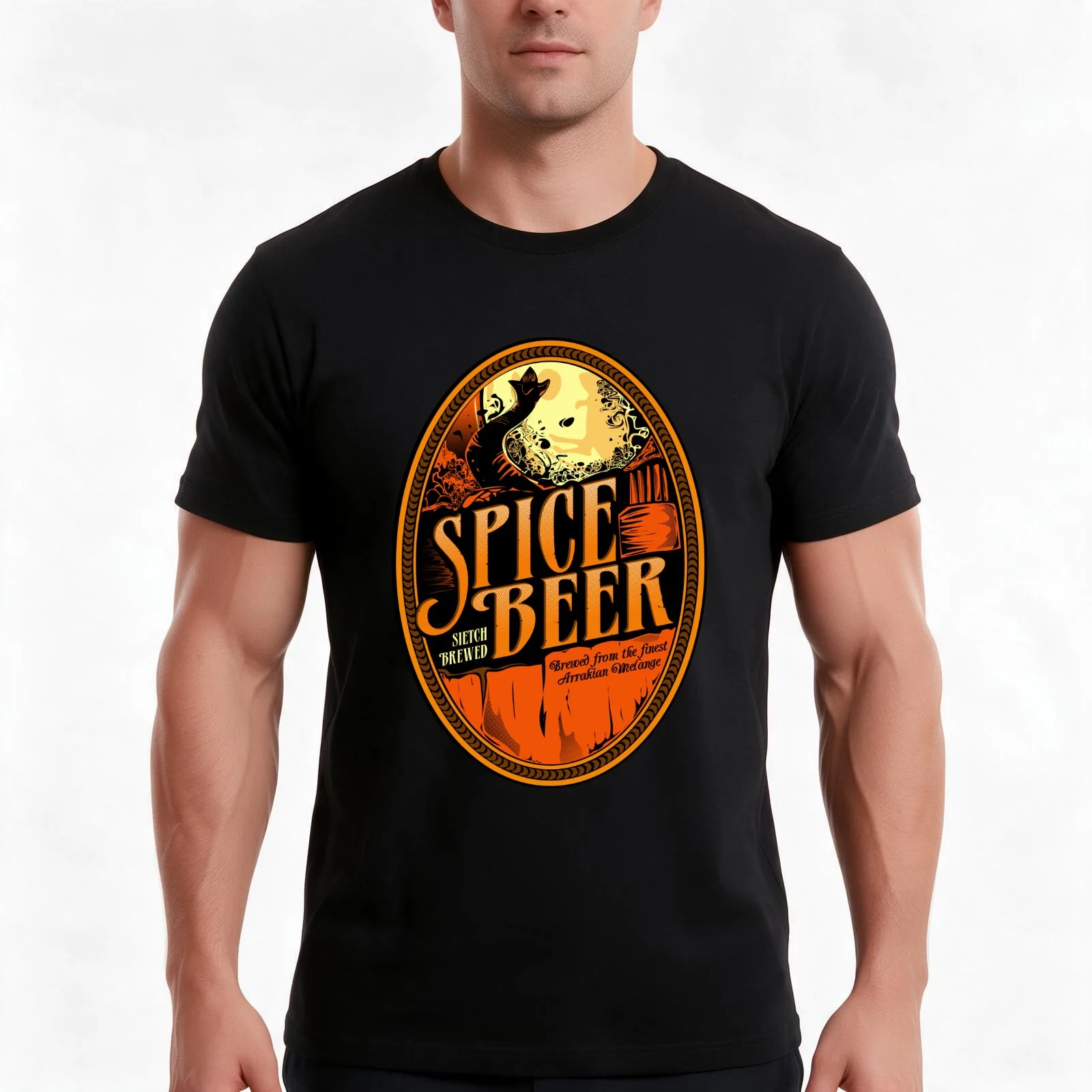 Spice Beer Label T-Shirt, Vintage Retro Graphic Tee, Unisex Summer Casual Streetwear Top