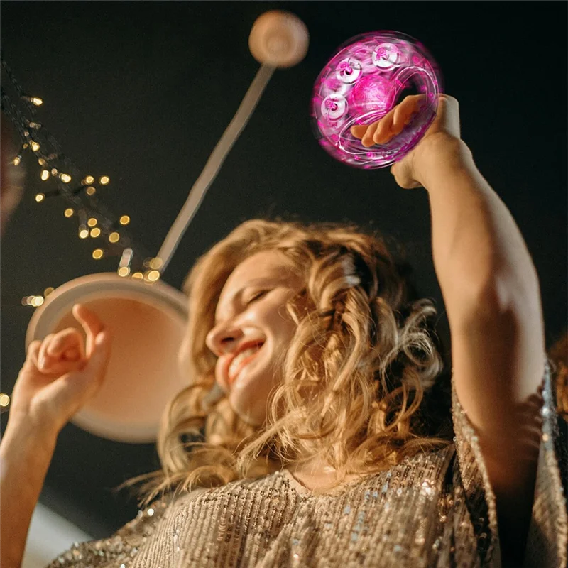 ABLB-Light Up Tambourine 4Pcs Flashing Tambourine Glow Musical Tambourine Handheld Musical Rhythm Instrument Percussion