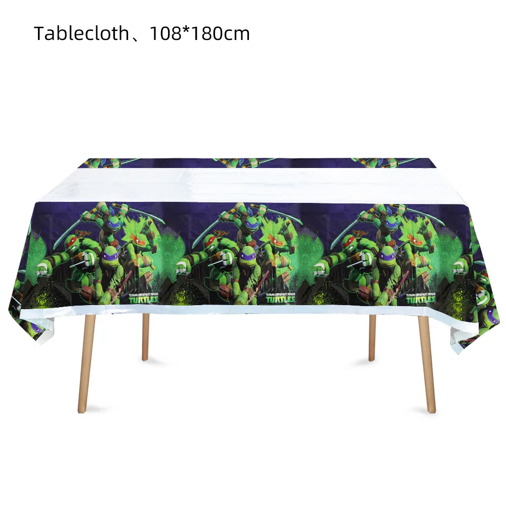 Teenage Mutant Ninja Turtles Birthday Party Decoration Supplies Disposable Tablecloths Pennants Number Balloons Decorations