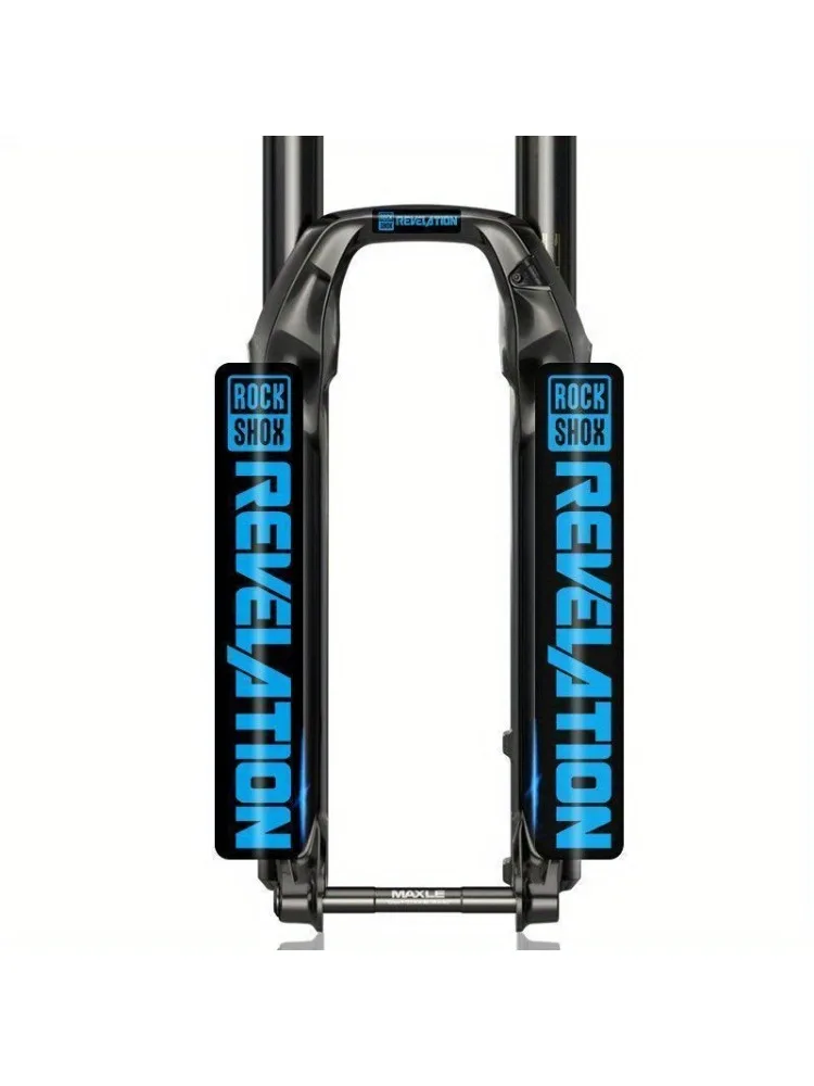 Autocollant de tige de fourche de vélo + jeu de broches de Logo, autocollant de Protection de tige de fourche de vélo de montagne, amortisseur de vélo de montagne Rockshox 2 pièces