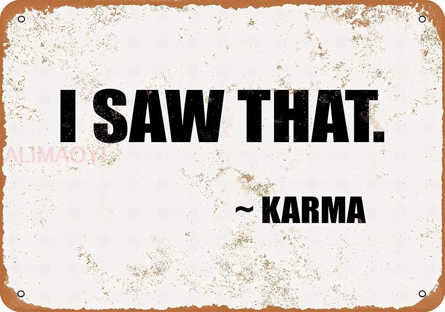 8 x 12 Metal Sign - I Saw That. - Karma - Vintage Look