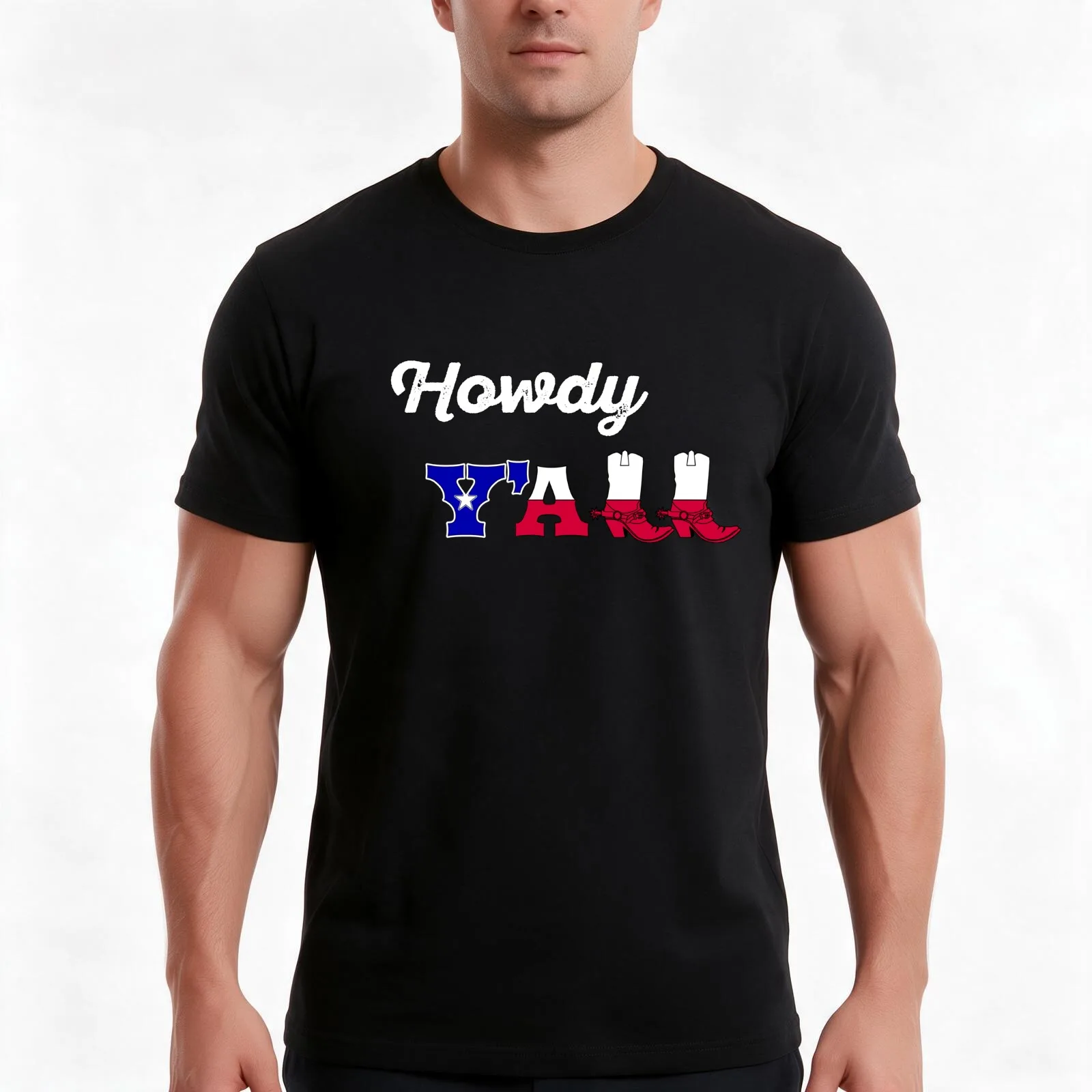 Howdy Y’all Texas Flag?Southern Cowboy Boots T-Shirt Summer Casual Cotton Tee Oversized Streetwear Tops Vintage Graphic Print