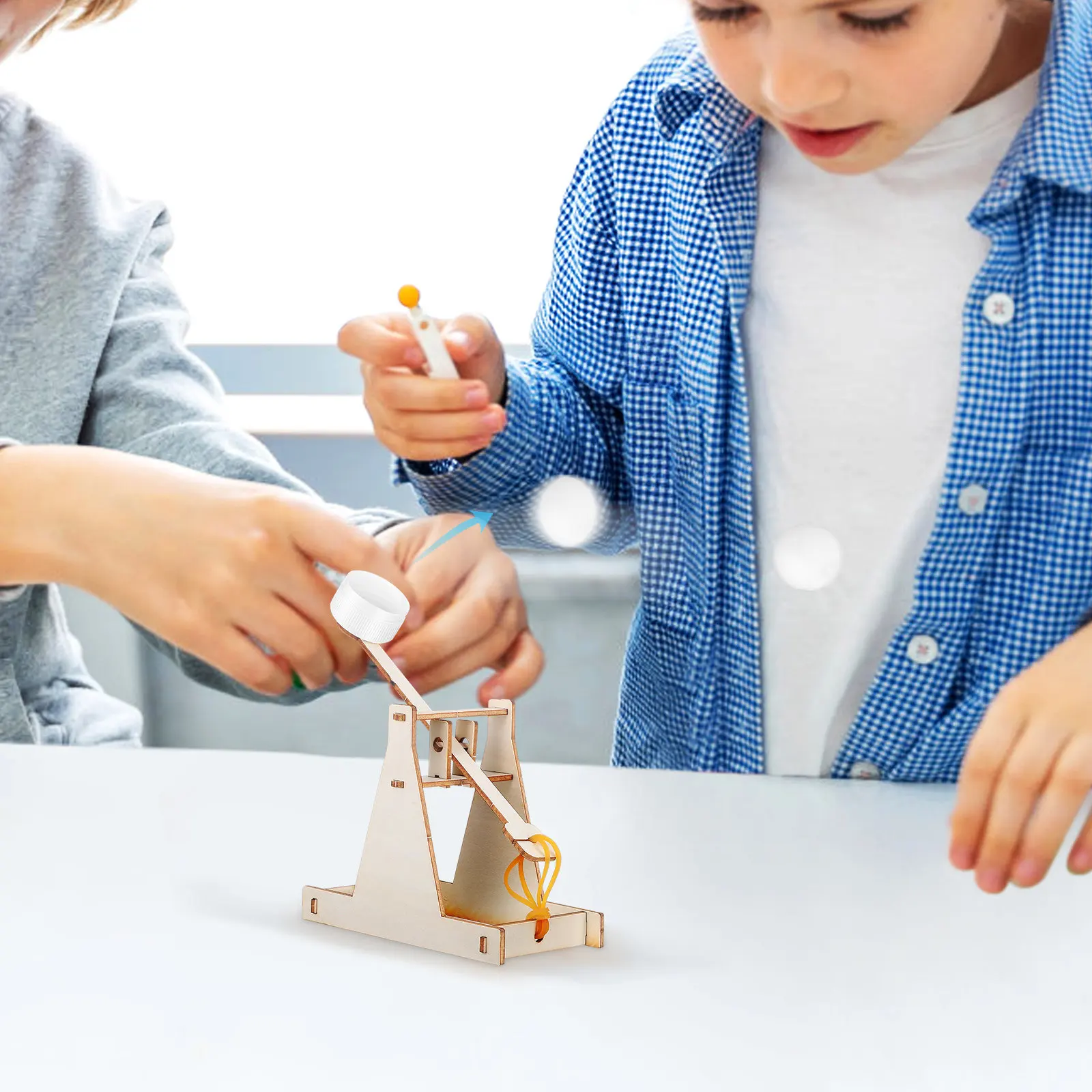 Wood Catapult DIY Assembly Kit Kids Stem Activity Build Mini Trebuchet Explore Force Motion Ancient