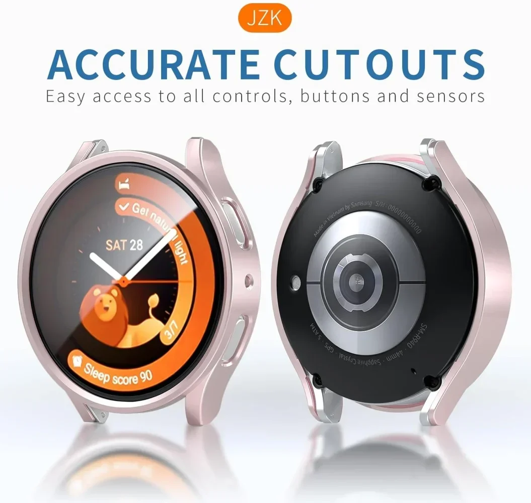 Case+Tempered Glass for Samsung Galaxy Watch 7 40mm 44mm Waterproof PC Matte Cover Protective Bumper Shell for Galaxy Watch 7