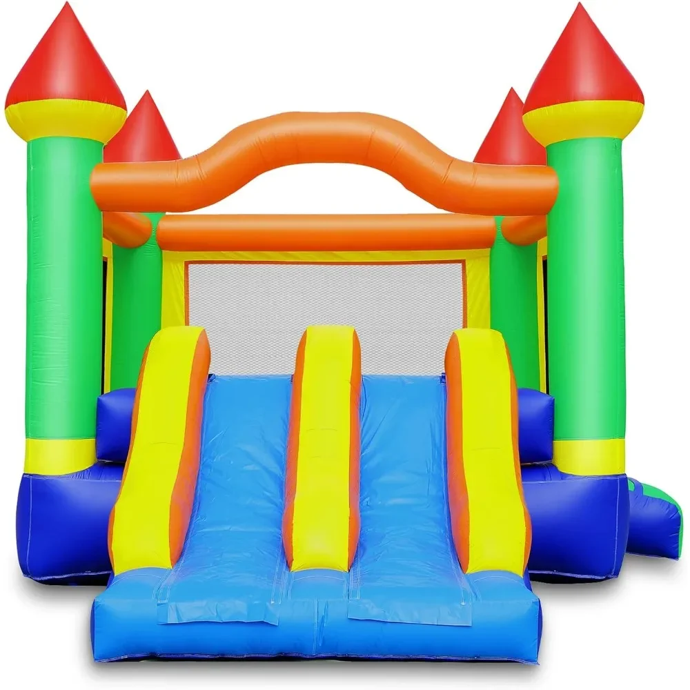 Mega Double Slide Castle Bounce House коммерческого класса с воздуходувкой — надувной шезлонг из 100% ПВХ размером 22 x 15 футов