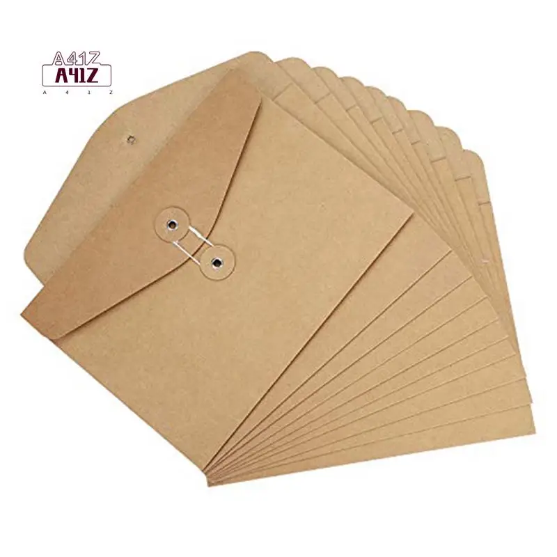 

A41Z-10Pcs Kraft String Envelope File Folders A5 Letter Size Document Organizer For Office School