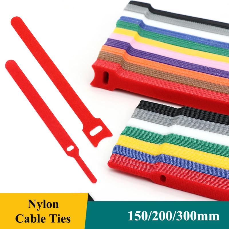 

Releasable Cable Tie 150 200 250 300mm Reusable Nylon Wrap Zip Bundle Bandage Fastener Cable Organizer Plastics Ties Straps