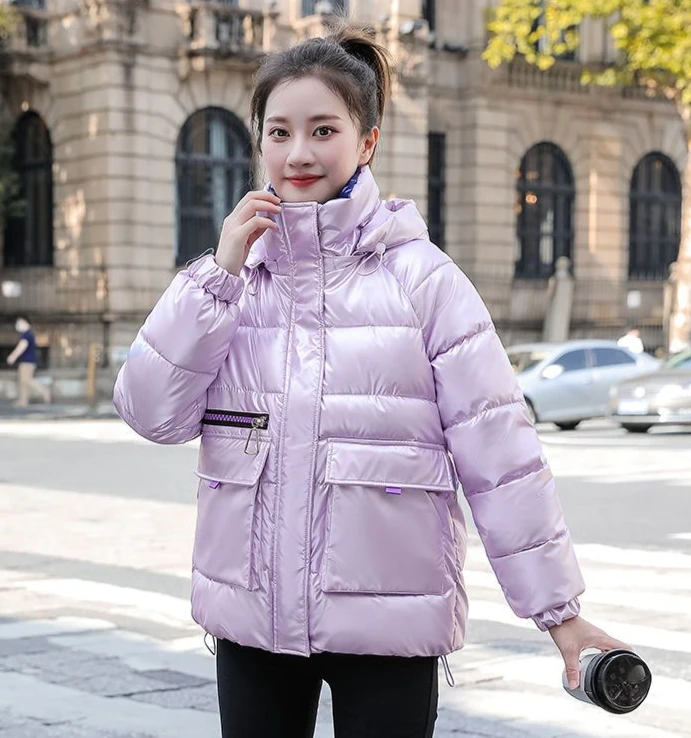 Winter New Bright and Colorful Cotton-padded Coat Women's Mid-length Thickened Bread Coat Cotton-padded Jacket