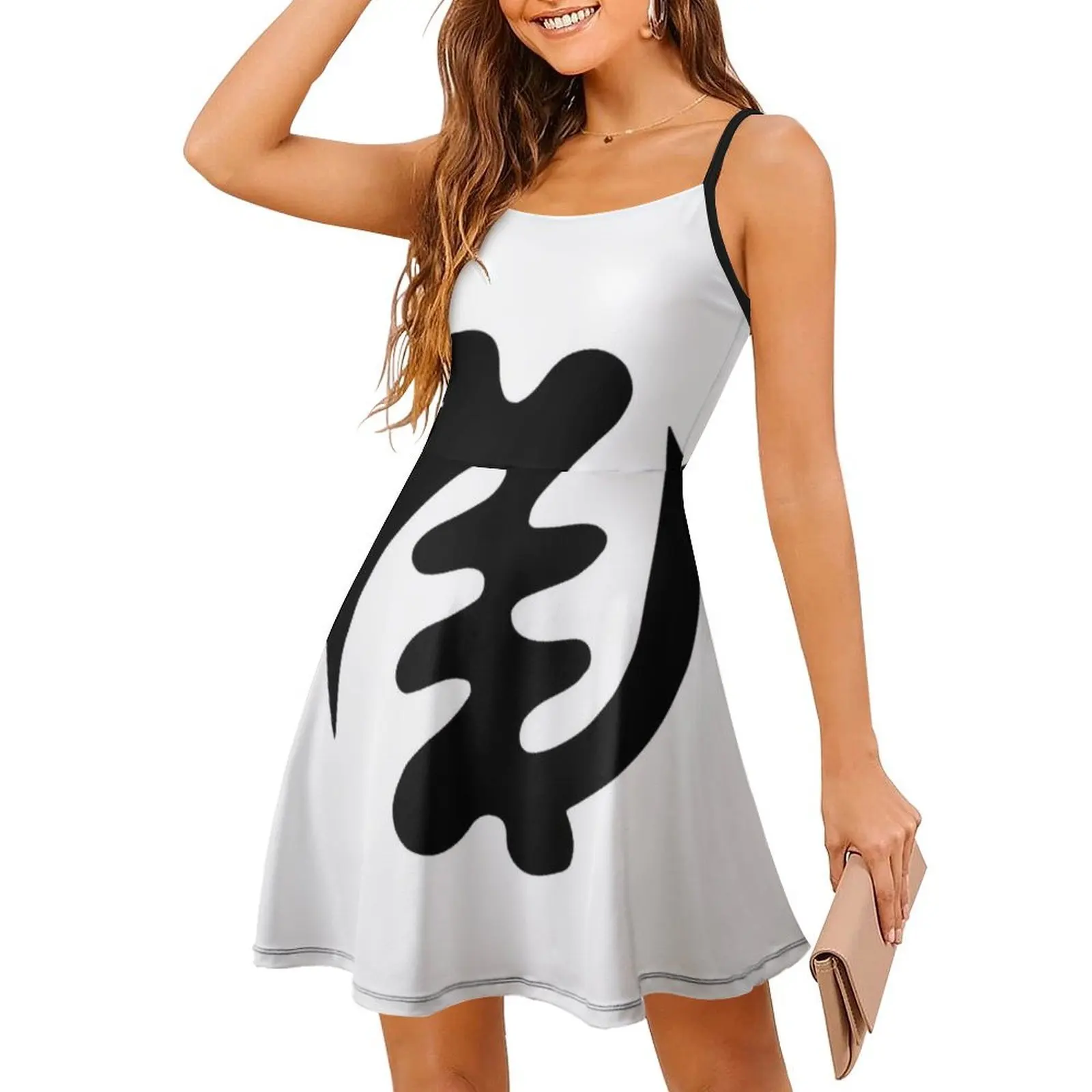 Gye Nyame Afrocentric Design African Adinkra Symbol Women's Hip Hop Streetwear Dress Graphic Print Party Club Wear Gye Nyame
