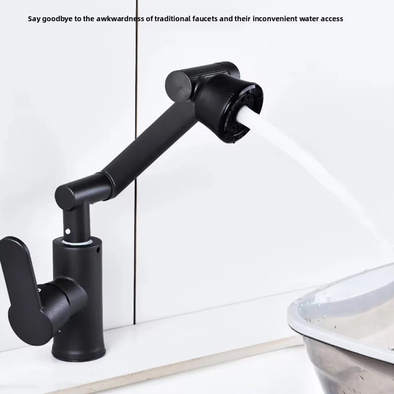 Brass 1080° Swivel Basin Faucet, 4-Mode Water Output Mixer Tap, Multi-Directional Adjustable for Vanity Sink