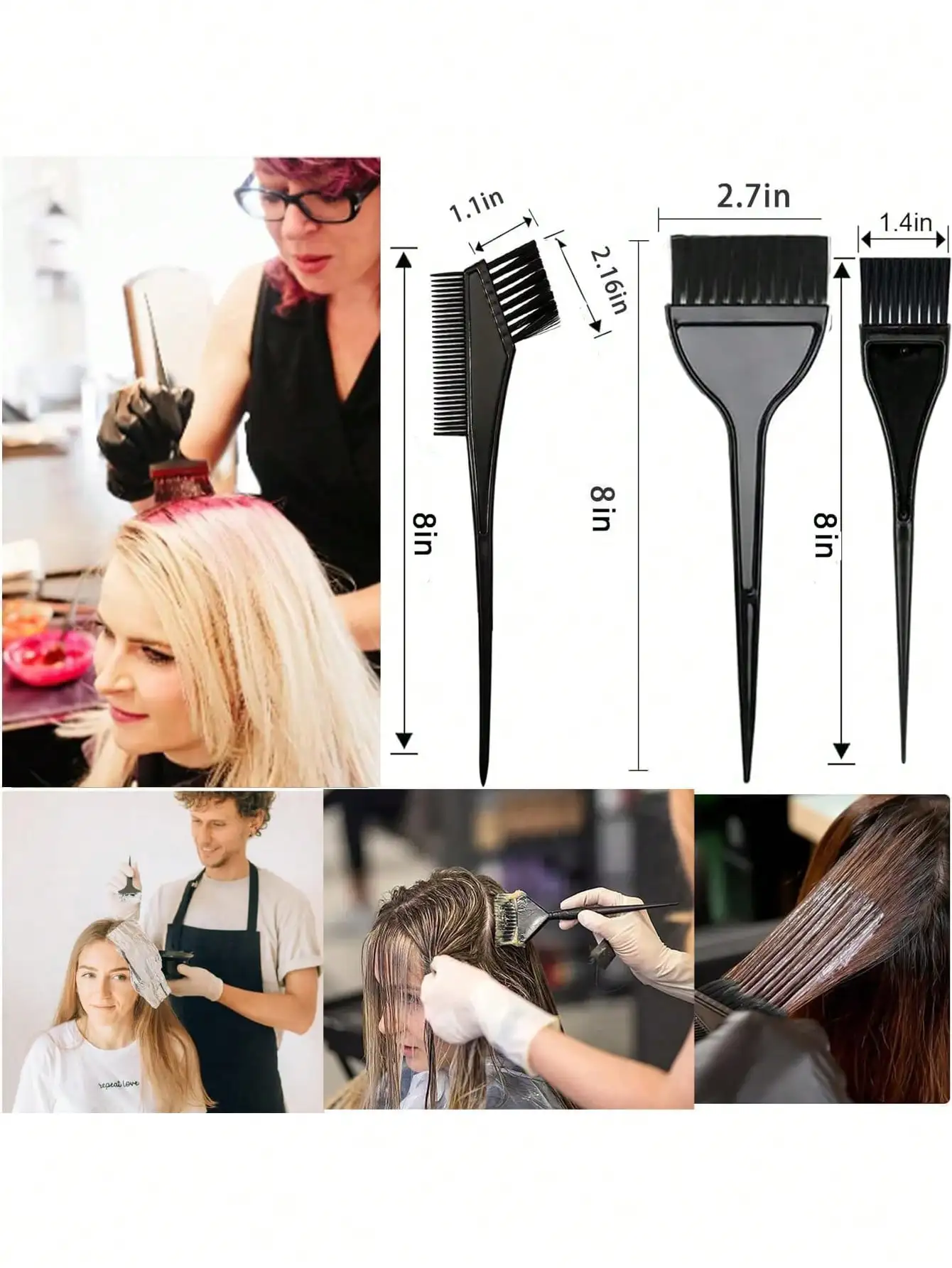 6/20 Pcs Hair Dye Tool Set Professional Hair Coloring Kit With Dye Bowls Brushes Gloves Hair Clips Ear Covers Shoulder Cap