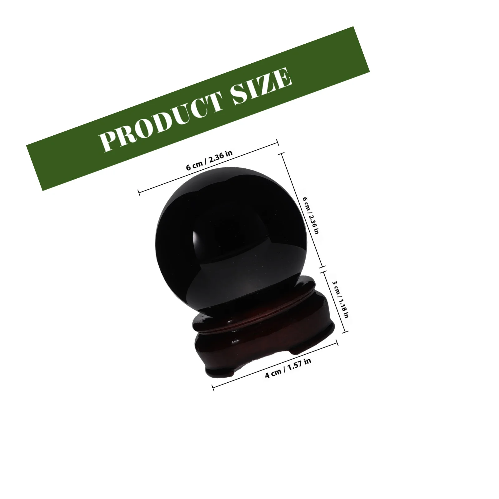 مجموعة واحدة من كرات السج الكريستالية السوداء ذات الكرة الناعمة المزخرفة مع قاعدة خشبية على سطح الطاولة ديكور المنزل كرة كريستالية #4