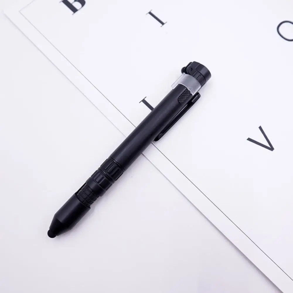 Portable 6-In-1 Multi Function Pen Compass Ballpoint Pen Flashlight Pen Compact LED Light Screwdriver Pen Outdoor Survival