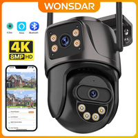 WONSDAR 4K PTZ WIFI Camera Dual Lens Dual Screen IP Camera Outdoor HD Auto Tracking Security Protection CCTV Surveillance iCSee