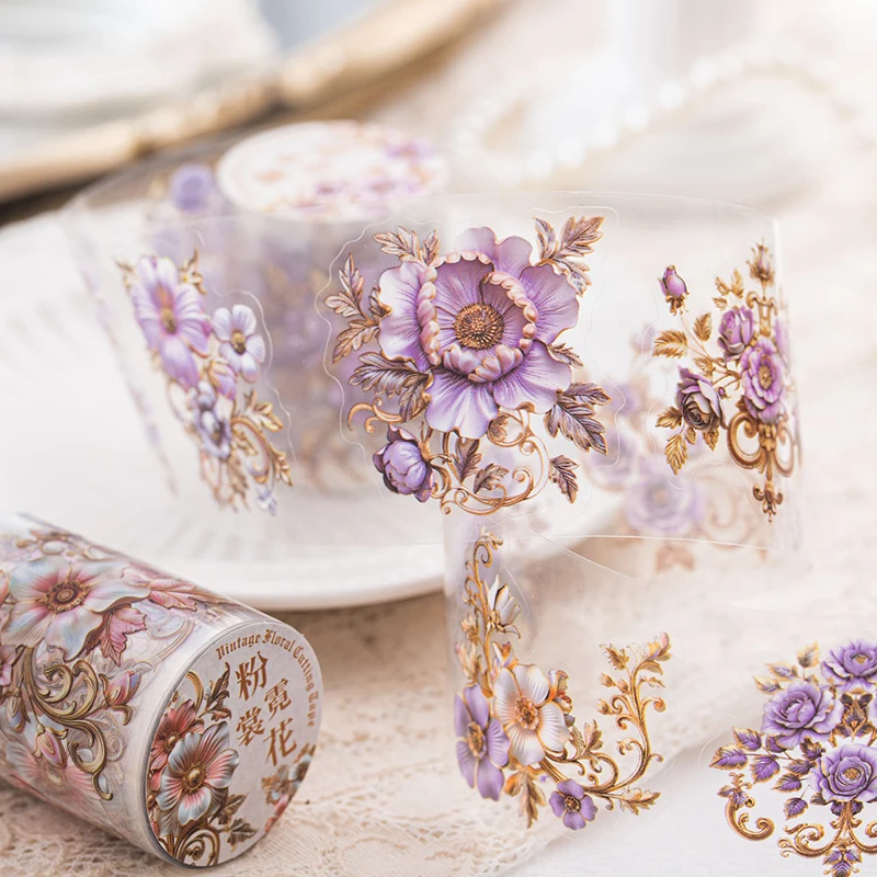  1 Roll Garden PET Washi Decorative Tape for Plants Flowers Enthusiasts Diary Stationery Album Gift Decorative Tape