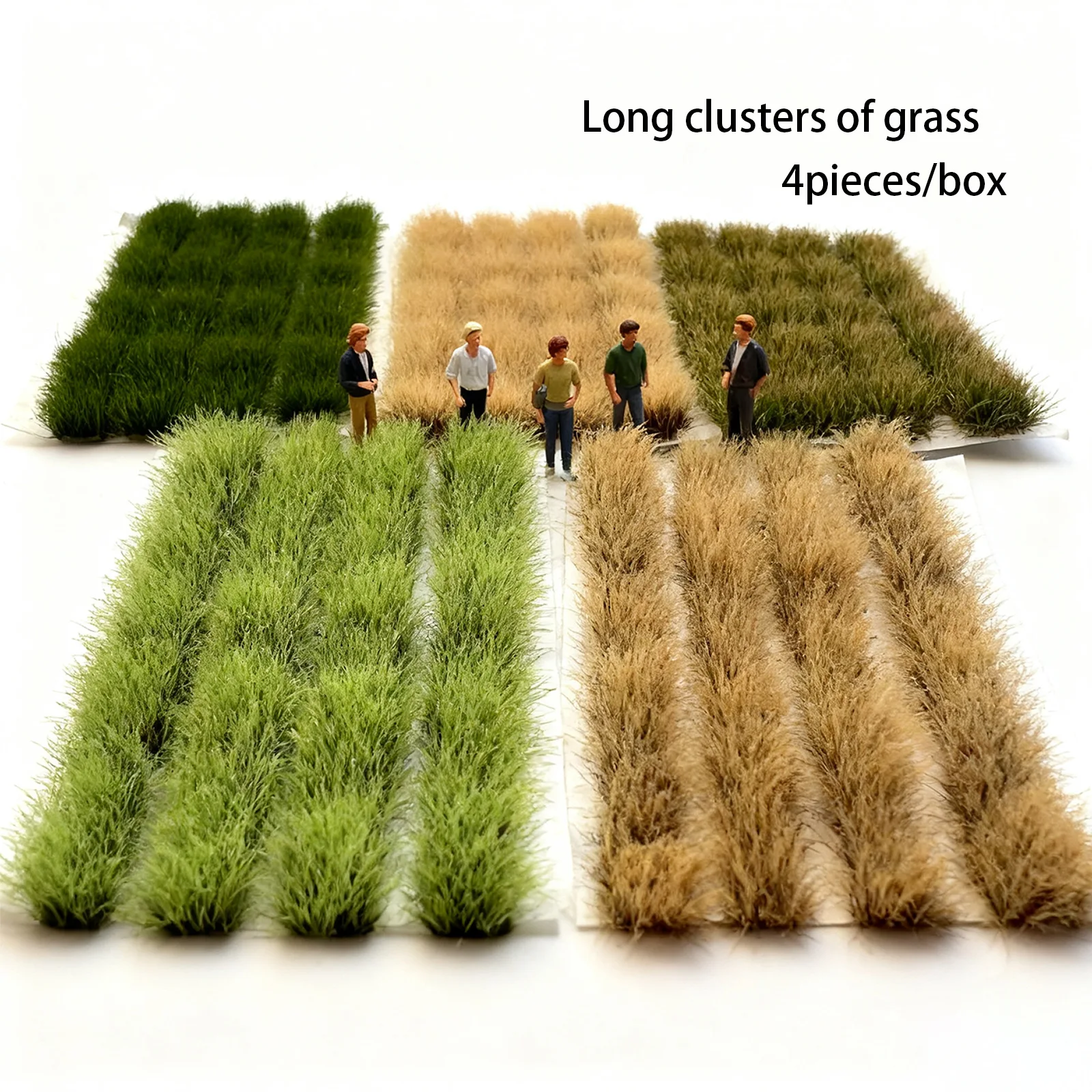  0.8CM Long Grass Cluster Model Plant Miniature Vegetation Material For DIY Sand Table Lawn Scene Railway Accessory 4Pcs/box