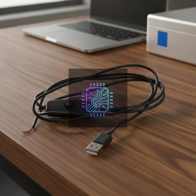 USB Extension Cable with ON OFF Switch 2M Braid Shielded Power Cord for LED Strip Light Gaming Room Use