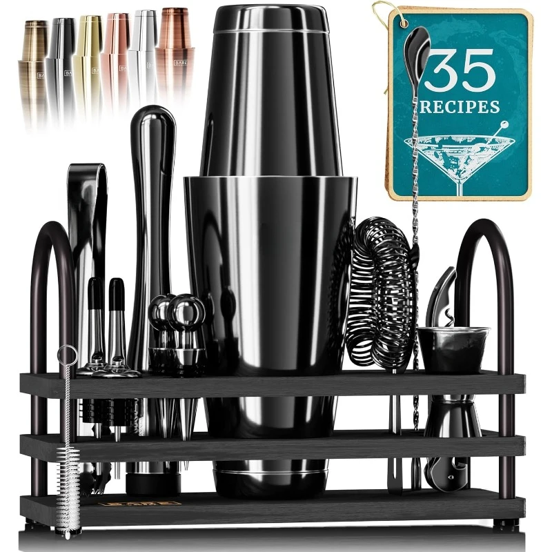 

Mixology Bartender Kit Bar Set | 14-Piece Cocktail Shaker Set | Martini Barware Mixing Tools for Home Bartending