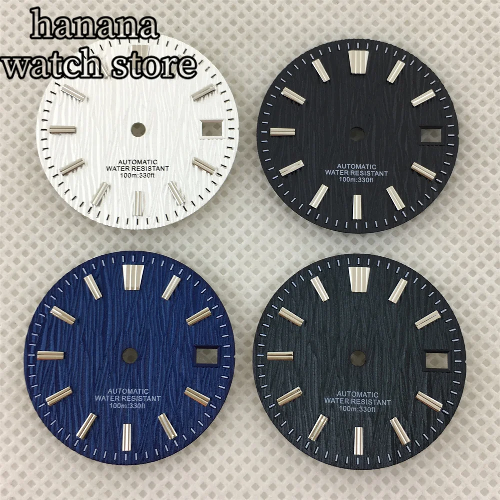 BLIGER 자동 무브먼트 시계 변경 부품, 날짜 3.0, 블랙 화이트 블루 그린 다이얼, NH35 NH36 에 적합, 29mm