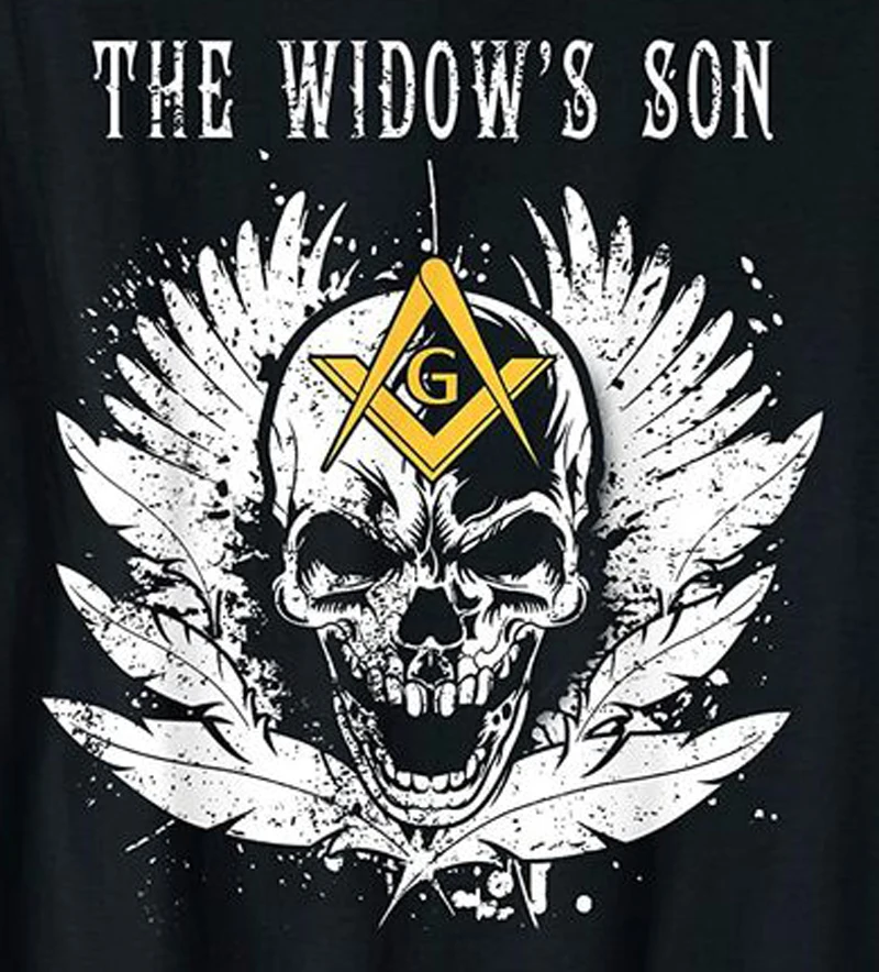 Freemason Symbol Skull The Widow's Son Masonic T-Shirt 100% Cotton O-Neck Short Sleeve Summer Casual Mens T-shirt Size S-3XL