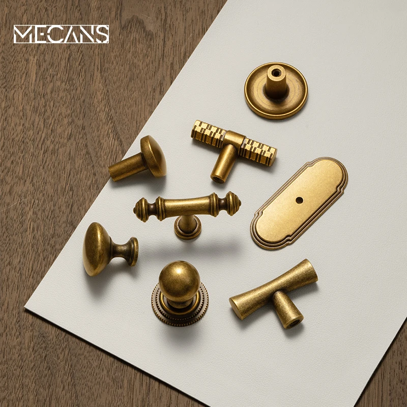 MECANS アンティーク真鍮キャビネットノブ バックプレー - Furniture Hardware With Backplate のレビューと価格